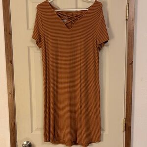 Maurices Cinnamon and Black Striped Tee